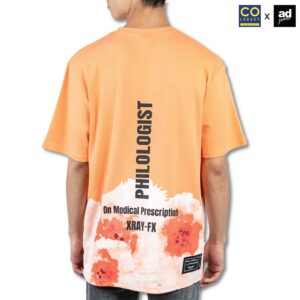 Colegacy X AD Jeans Men Oversize Slogan Floral Graphic Tee